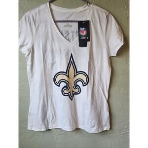 Fanatics NFL New Orleans Saints Women's White Stutsman #47 V-Neck T-Shirt Size S